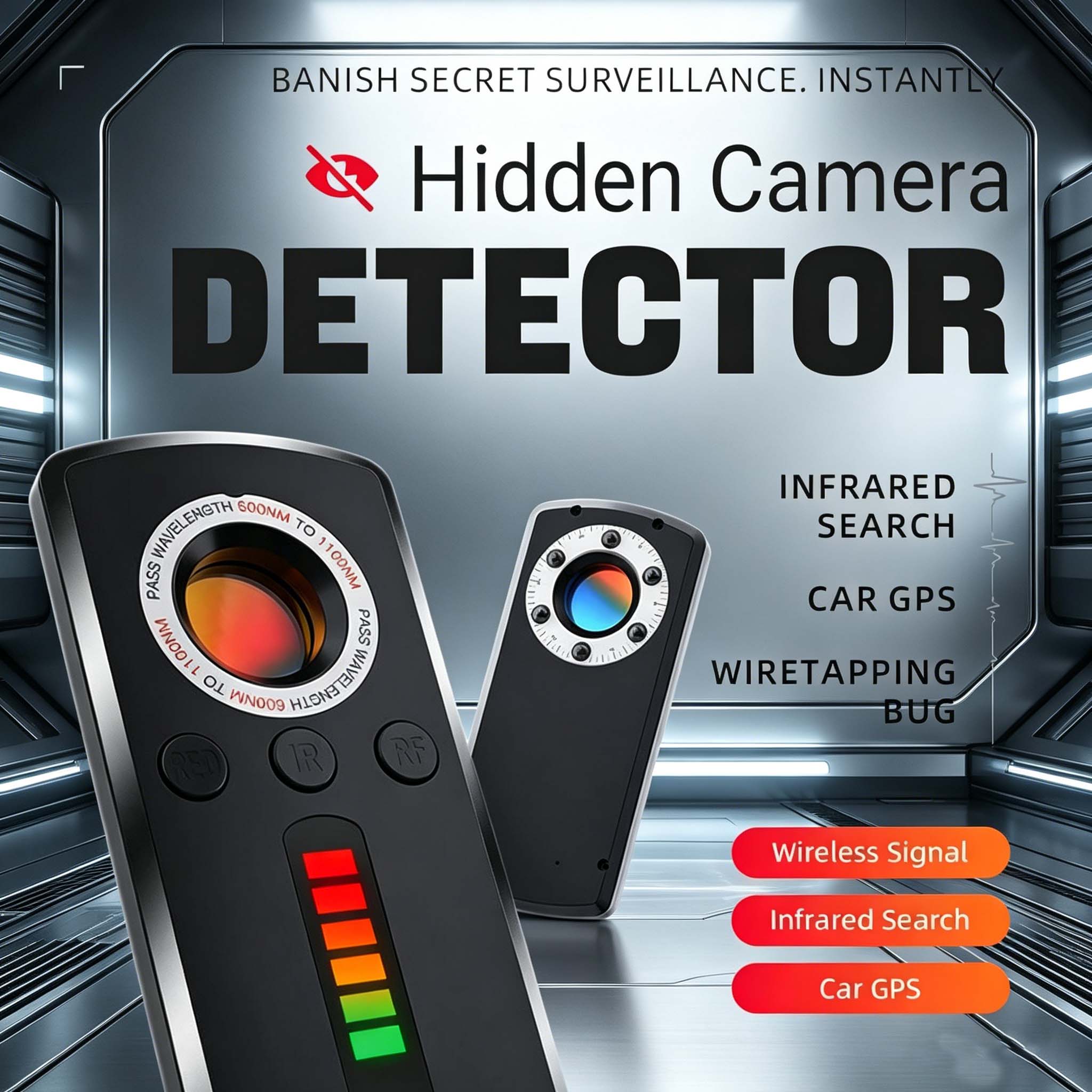Office Hi Tech - Détecteur de caméra cachée, gadget anti-espionnage,