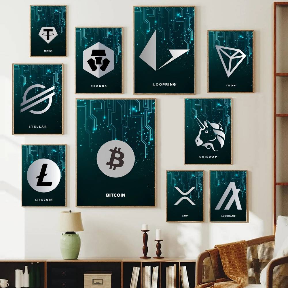 Affiche de symboles crypto de  - Office Tech Decor avis et prix