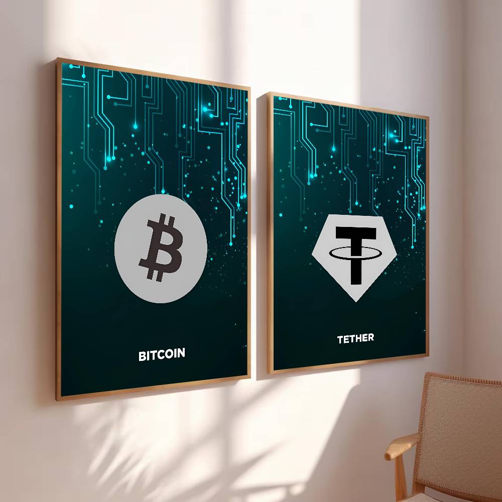 Affiche de symboles crypto de  - Office Tech Decor avis et prix