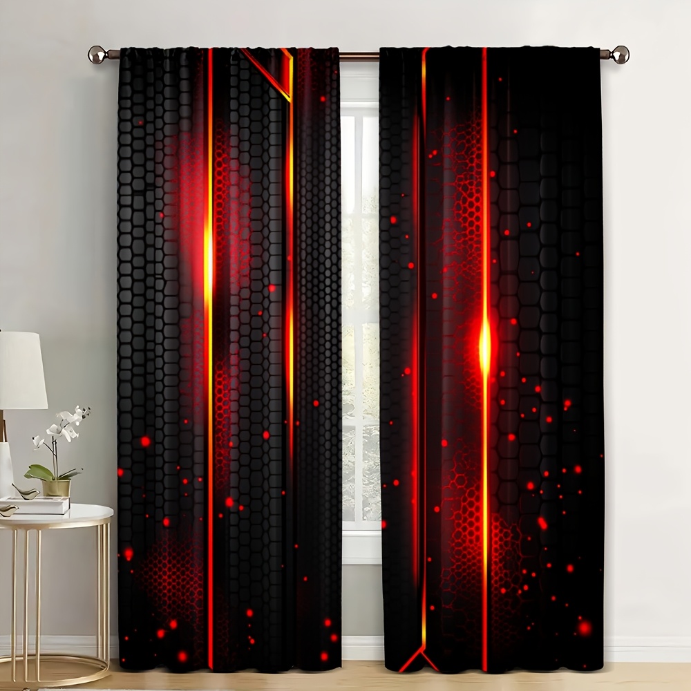 2 rideaux effet lave noir et r - Office Tech Decor avis et prix